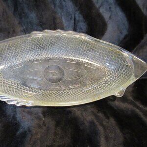 Vintage Glassbake Clear Glass Fish Shaped Oven-Proof Casserole Dish